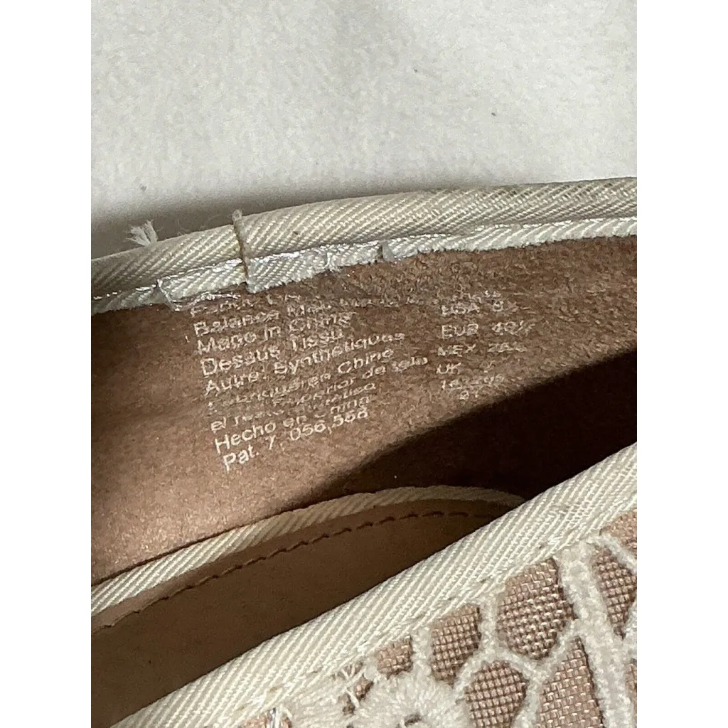 Womans American Eagle 8 1/2 Ivory Crochet Lace Open Toe Wedge Heel Shoe Slip On - Image 8