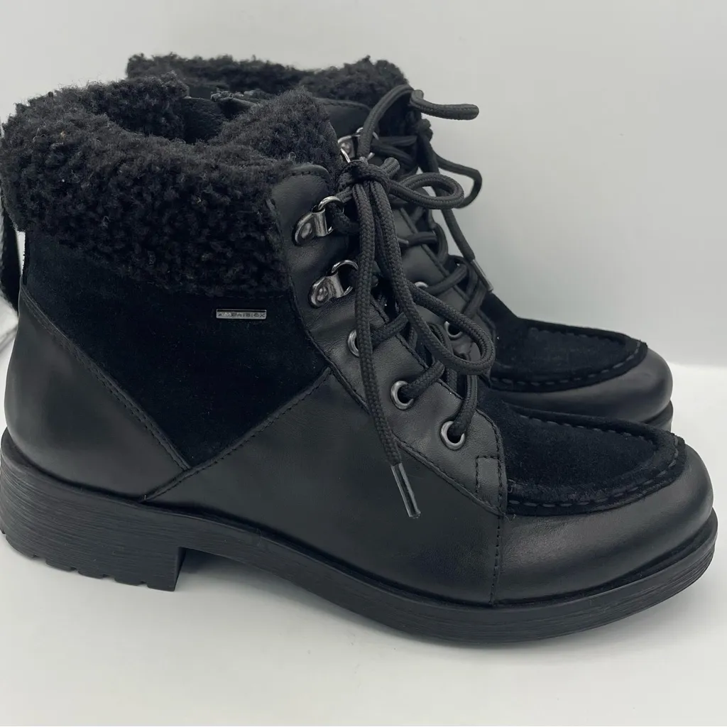 Geox Rawelle ABX waterproof lace-up black boots suede leather women Size 36/ 6US - Image 11