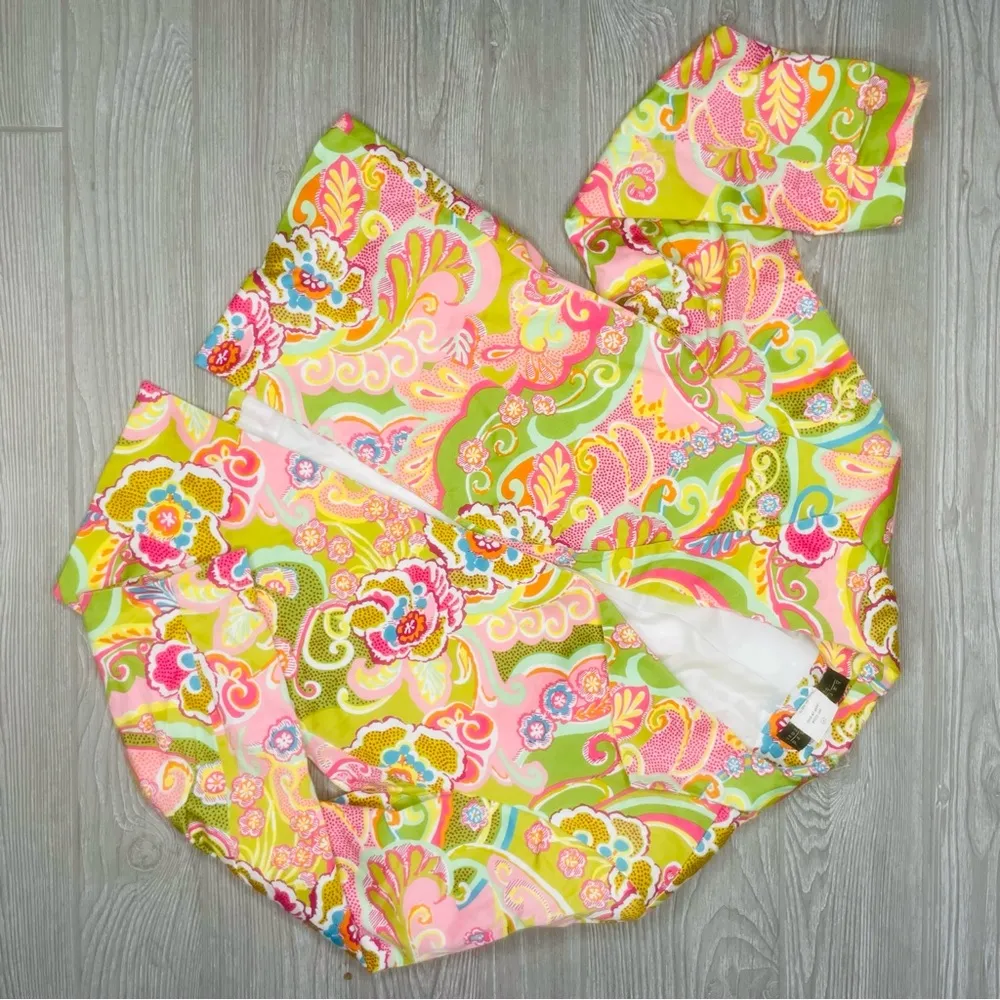 Harve Benard Womens Lined Blazer Multicolor Cotton Blend Jacket Sz 12 shirt top - Image 4