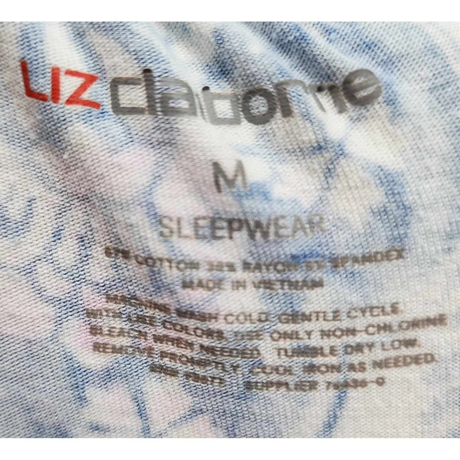 Liz Claiborne Sleepwear Women's‎ Pajama Pants Blue White Floral Size M - Image 3