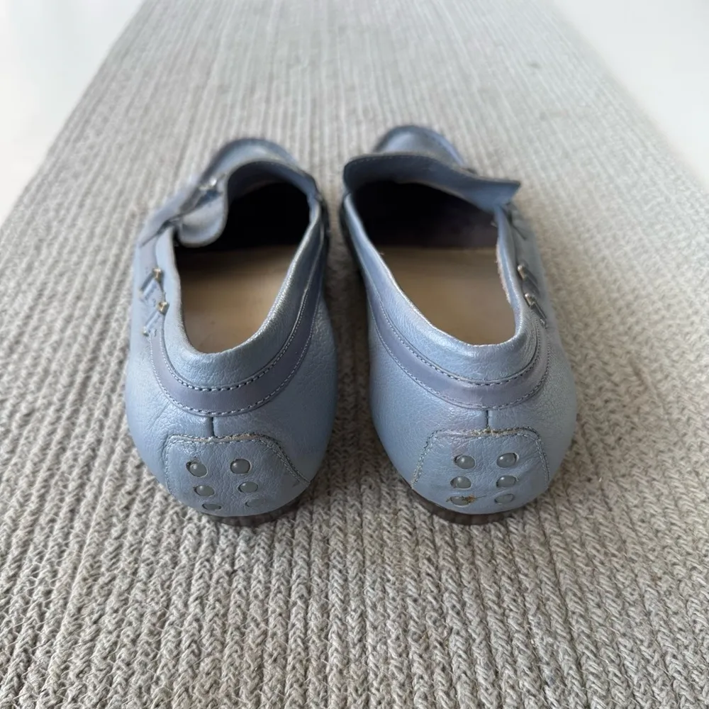 Talbots Light Baby Blue Soft Leather Loafers Size 9 - Image 6
