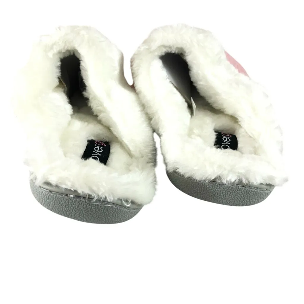 Cover Girl Womens Clog Slippers Sequin Faux Fur Lined Pink Size 6.5 - Image 4