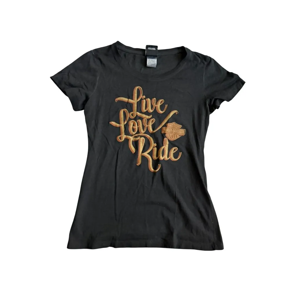 HARLEY DAVIDSON Jamaica Motorcycle Live Love Ride T Shirt Size Small - Image 3