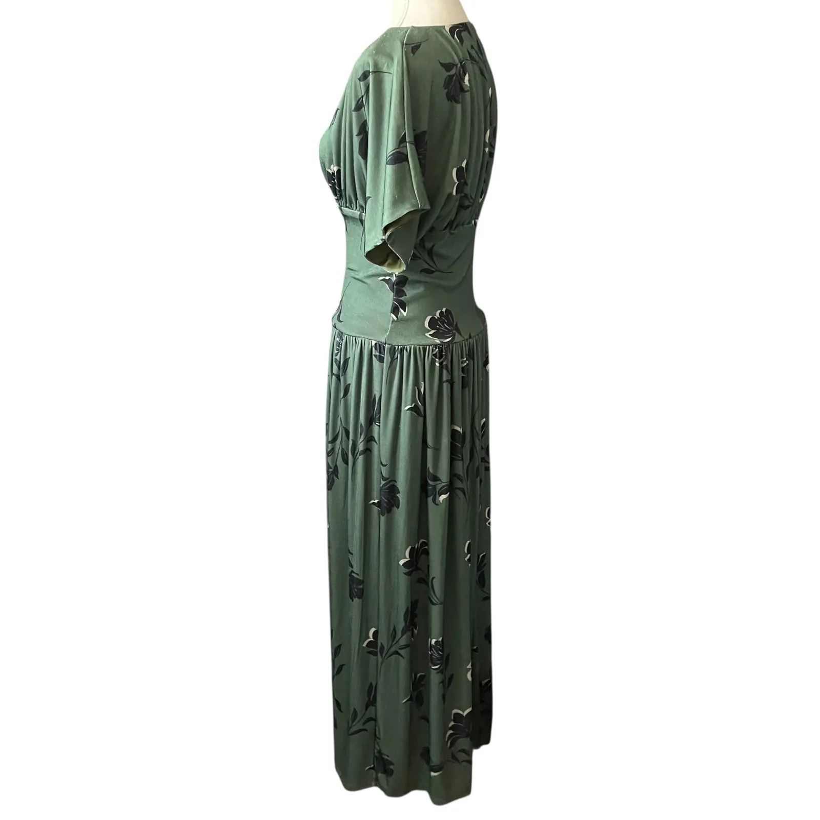 Alexa Admor Luna Dolman Sleeve Maxi Dress In Sage Floral Green Floral Women's XS - Image 3