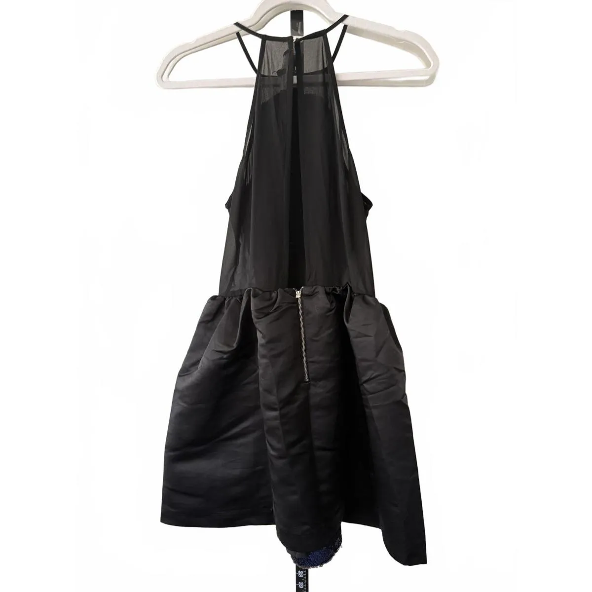 Anthropologie Endless Rose Party Dress with Blue-Green Sequins and Black Mesh - Image 3