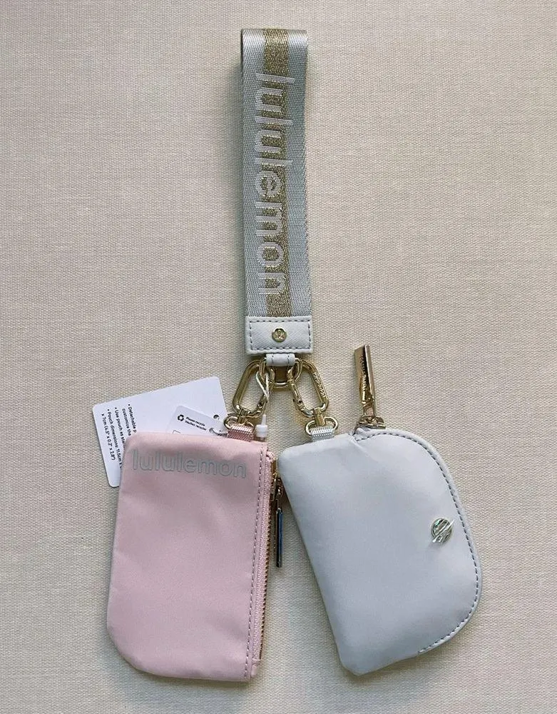 Dual Pouch Wristlet Pink/Gold/Vapor - Image 3