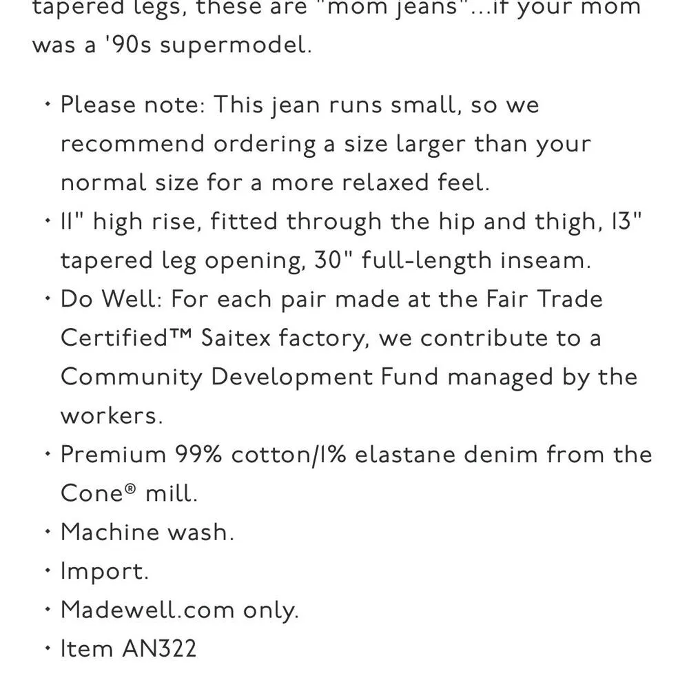 Madewell The Perfect Vintage Full-Length Jean in Sanderson Wash Mom Jean Size 24 - Image 16