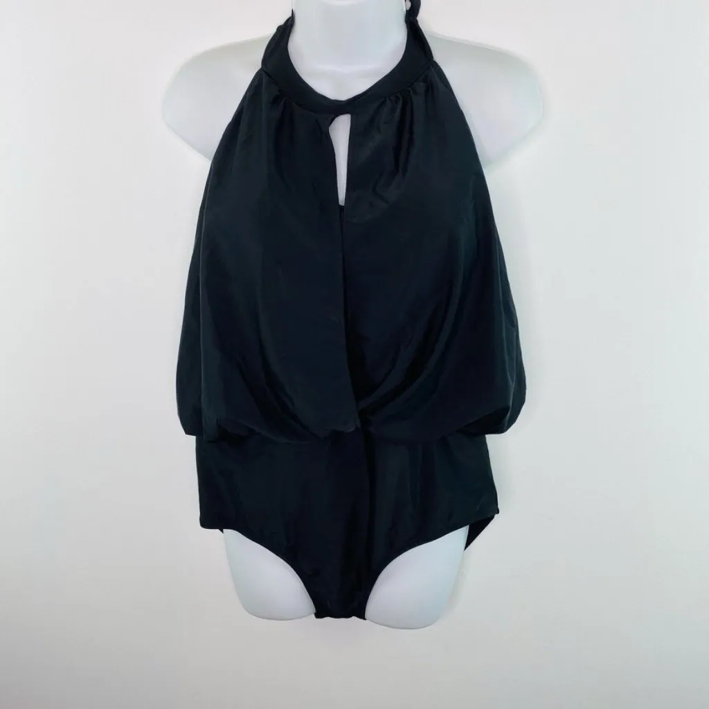 Raisins Curve $94 Black Casablanca High Neck One Piece Swimsuit Size 16W - Image 2