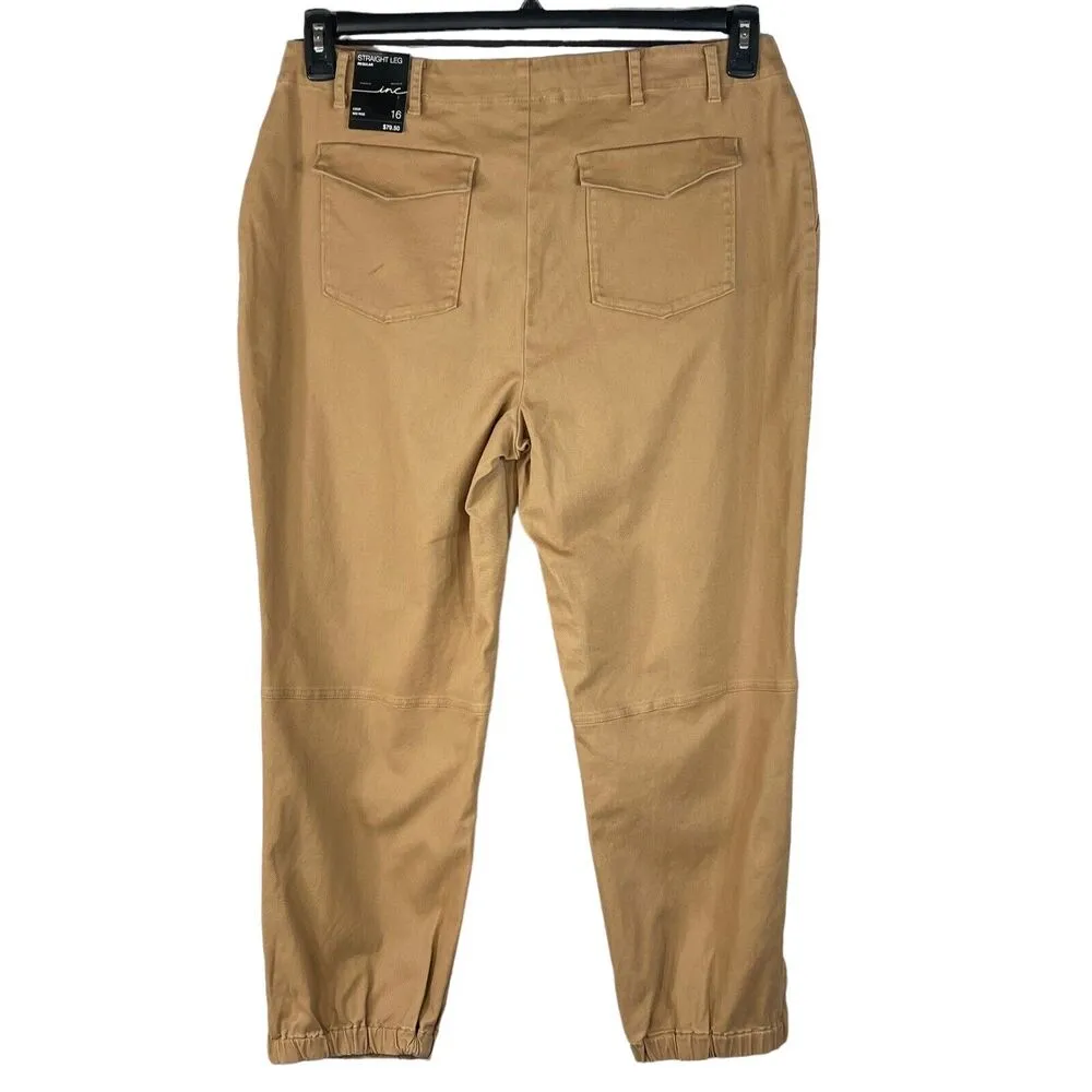 INC International Concepts SZ 16 Straight Crop Pants Stretch Pockets Mid - Image 3