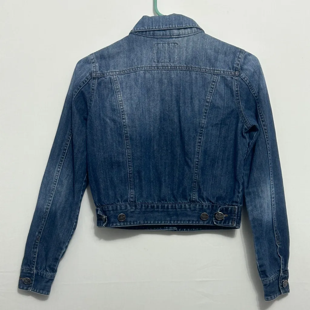 Iris Basic Cropped Denim Jacket Women’s Size Small Medium Wash(A279) - Image 5
