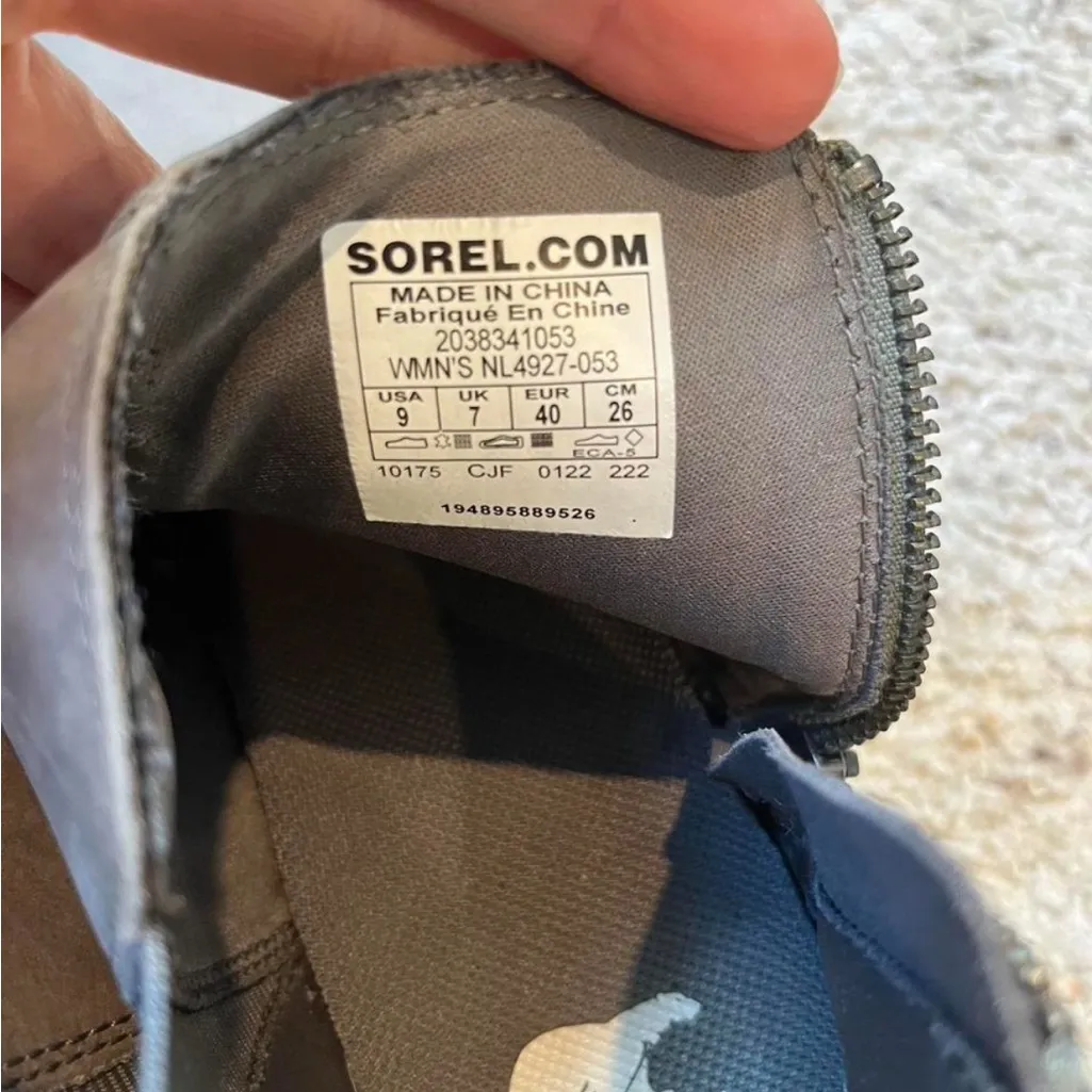 SOREL Nordstrom grey Evie zip wedge Zip ankle Boot bootie sz 9 - Image 5