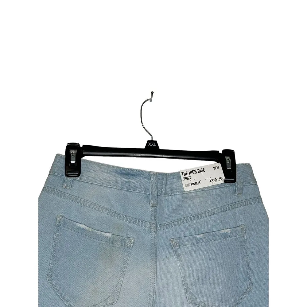Kenzie Women Jeans True Vintage Denim Shorts‎ Cut Off Ram Hem High Rise 2/26 NWT Blue Size 6 - Image 10