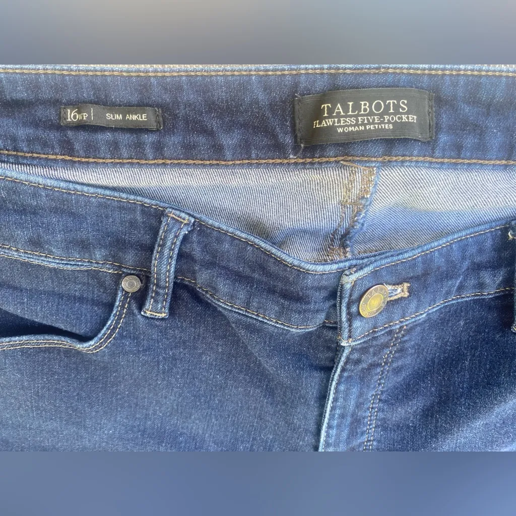 Talbots Women’s 16P Slim Ankle Curvy Flawless Five Pocket Dark Stretchy Jeans - Image 6