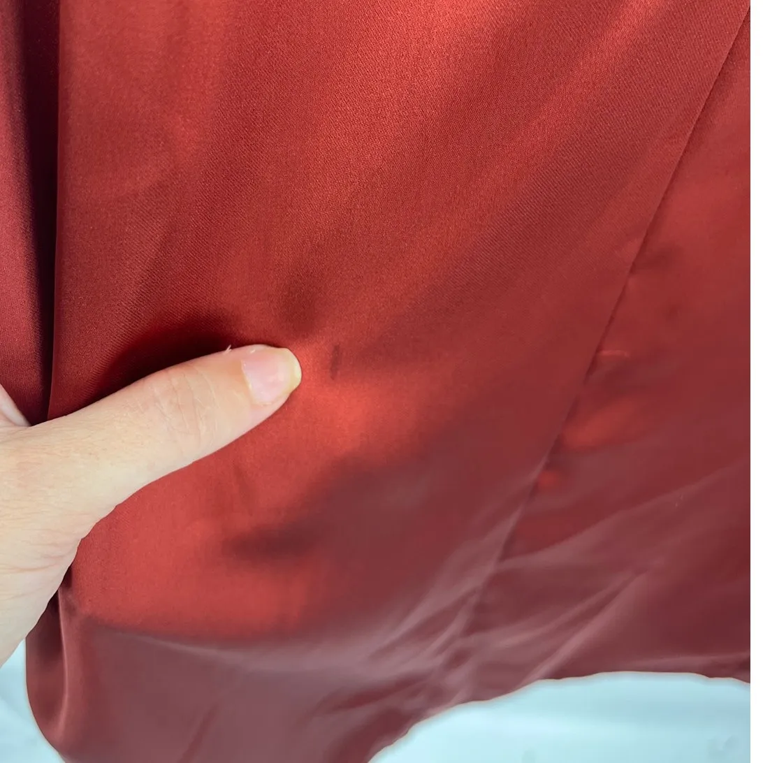 Asos Maxi Wrap Satin Skirt Sz 0 Rust Y2K Minimalist Formal Bias Sleek Modern - Image 9