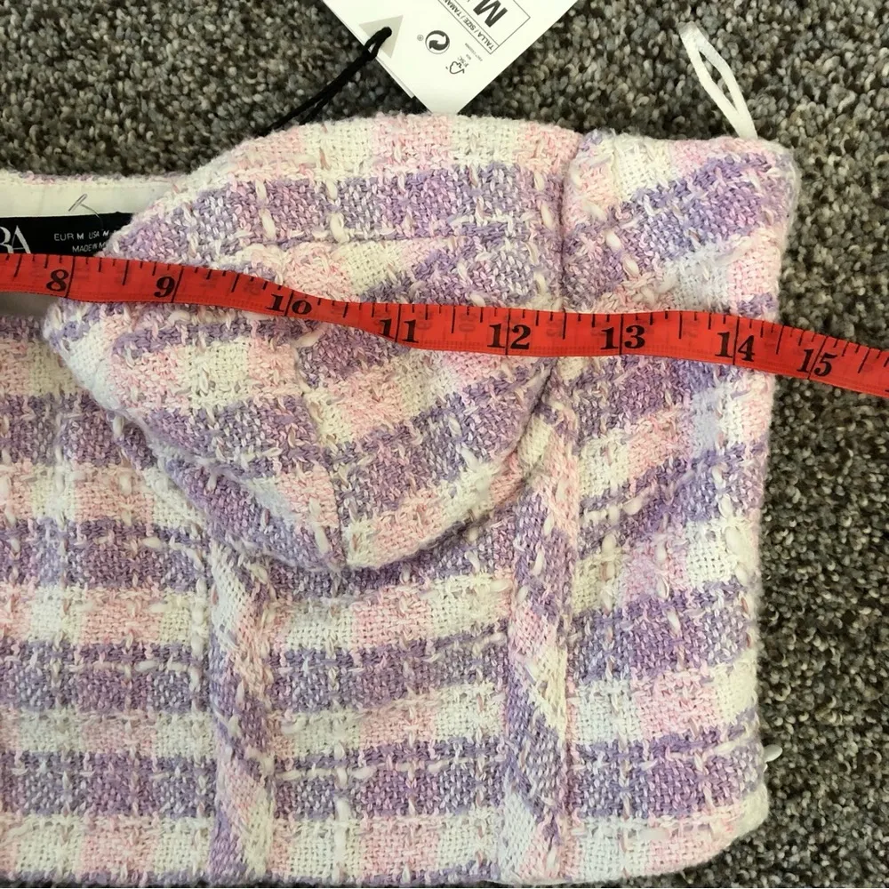 Zara lilac gingham crop corset top medium NWT - Image 7
