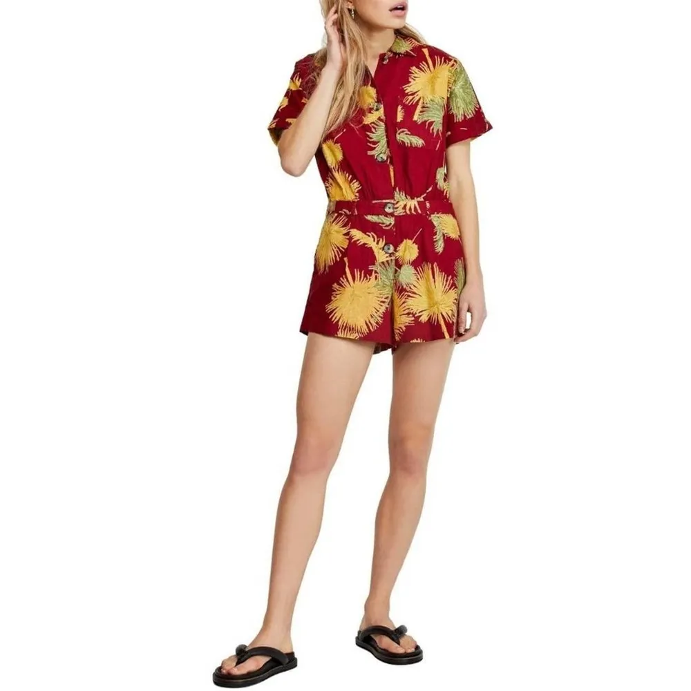 NWT Red Tropical Free People Malibu Romper- XS - Image 6