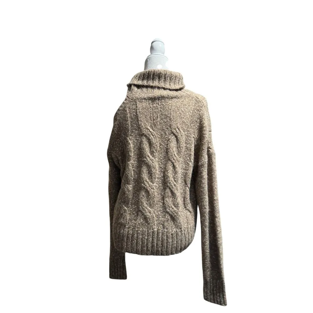 VERONICA BEARD Cold Shoulder Selleck Sweater Size L in Light Brown/Gold - Image 4