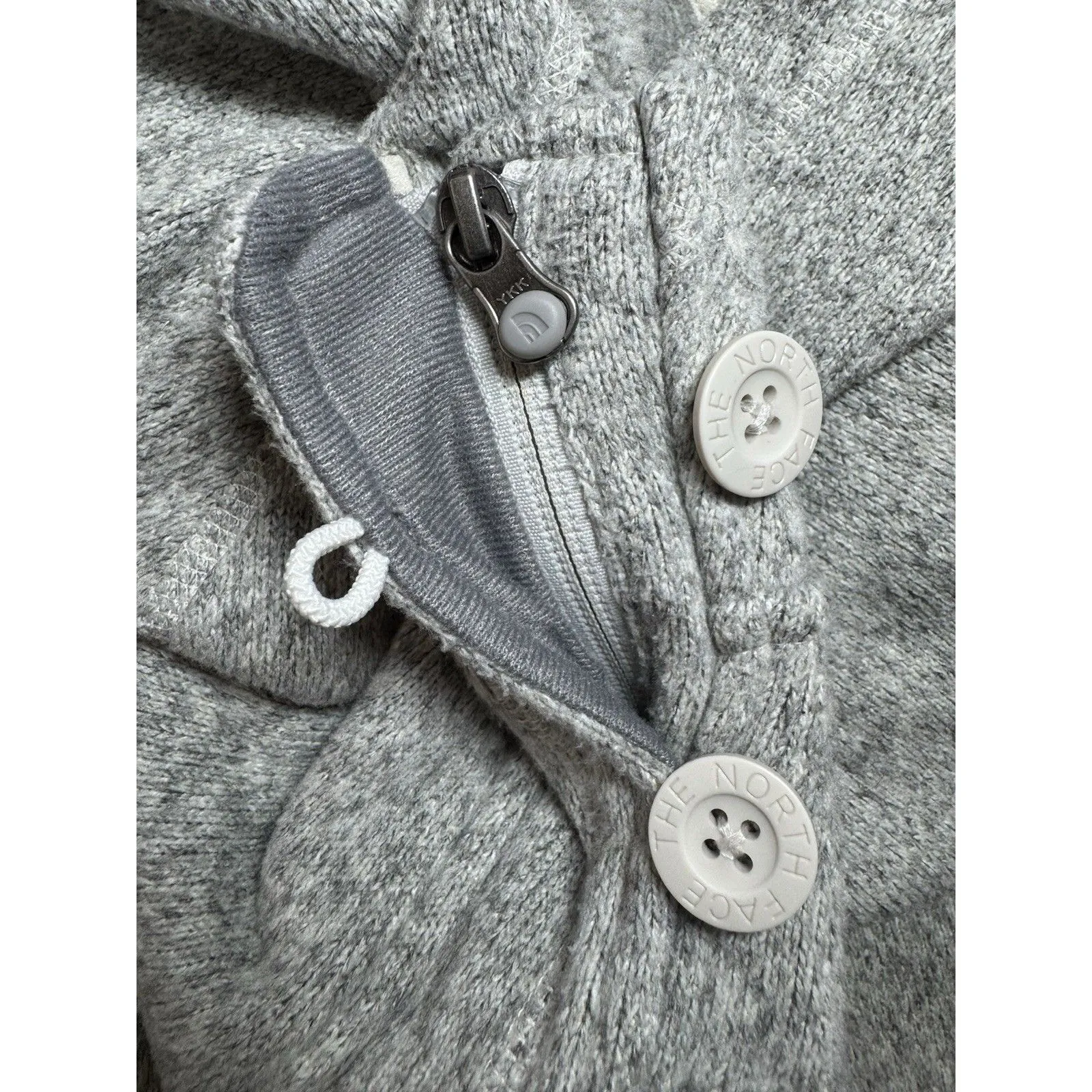 UNIQUE THE NORTH FACE HALF ZIP BUTTON CRESCENT  KNIT FLEECE HOODIE MEDIUM - Image 11