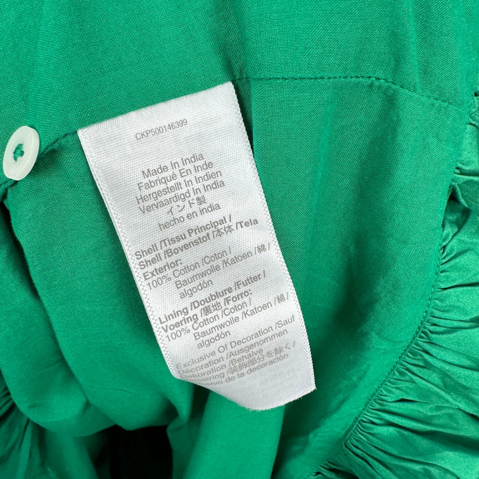 Madewell The Melody Bubble Hem Smocked Midi Dress Poplin Verdant Green Large NWT - Image 11