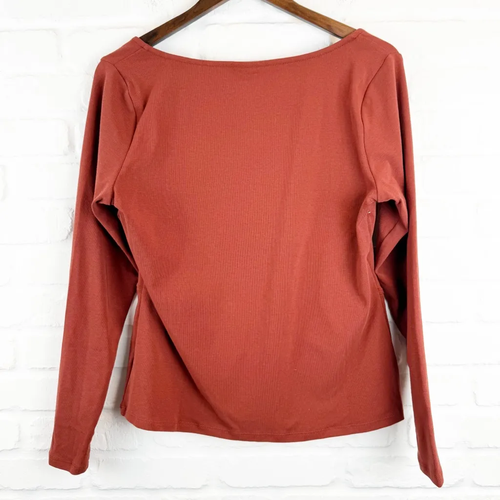 Future Collective Reese Blutstein Sweetheart Corset Top Long Sleeve Rust XL Brown - Image 6