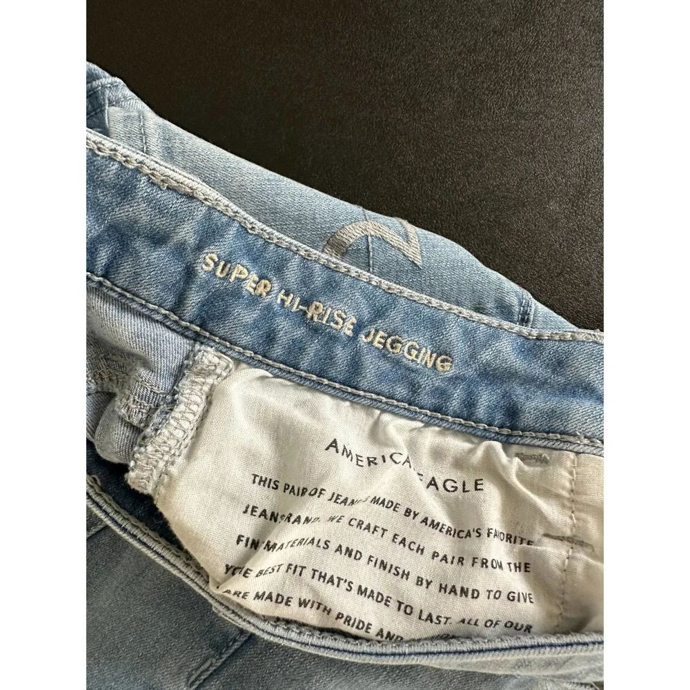 American Eagle Womens Light Wash Super Hi-Rise Jegging Denim Jeans Size 4 - Image 6