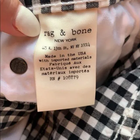 Rag and Bone black & white high rise gingham shorts! - Image 7