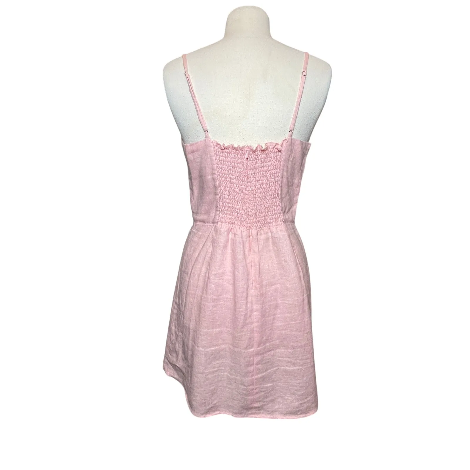 REFORMATION Made in the USA Women’s Auden Pale Pink Mini Dress SIZE 10 - Image 5