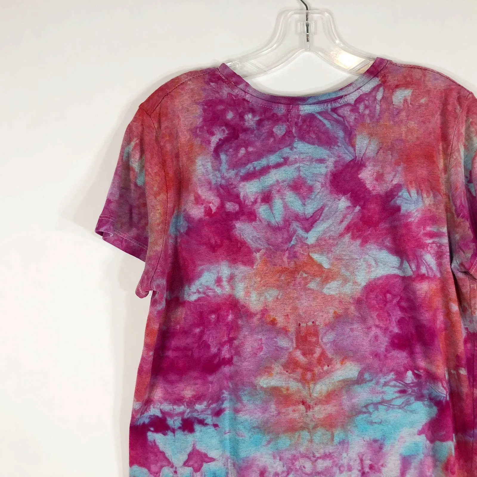 Tie Dye Size Large Tee Shirt Top Fly High Pink‎ Blue Butterflies Handmade 1310 Pink - Image 3