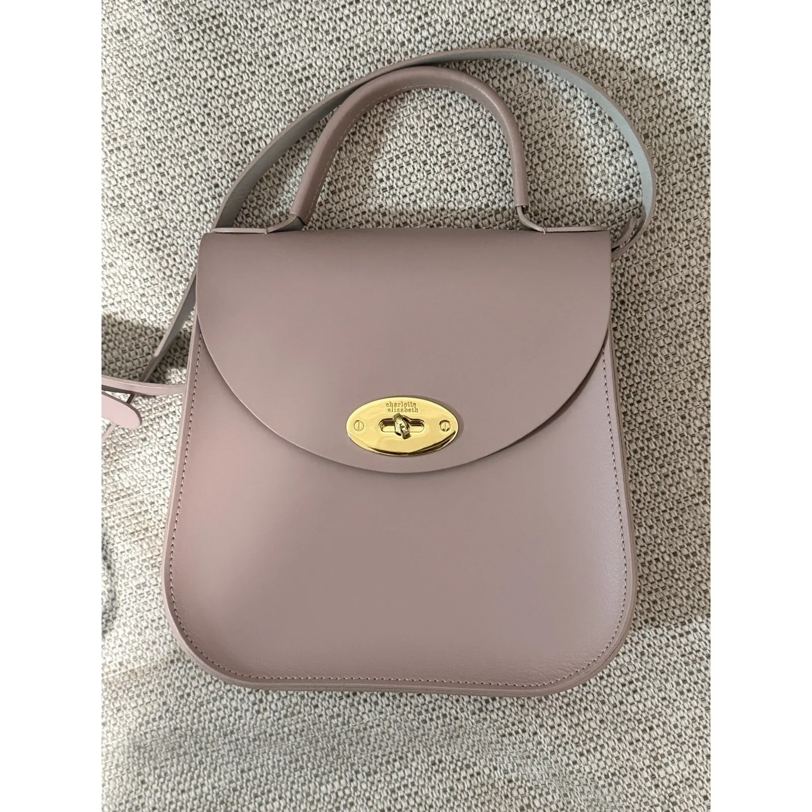 Charlotte Elizabeth The Original Bloomsbury Leather Crossbody Handbag in Purple - Image 4