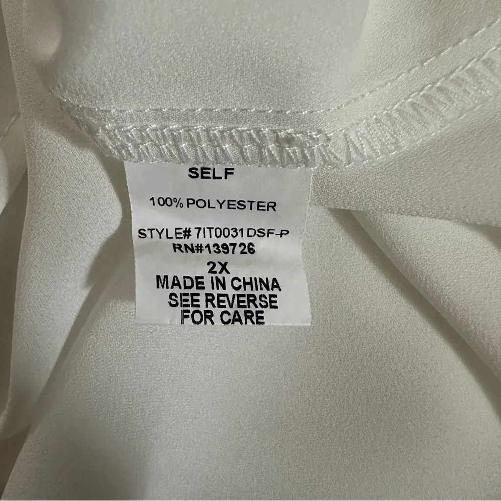 Honey Punch White Sleeveless Neon Trim Blouse - Image 9