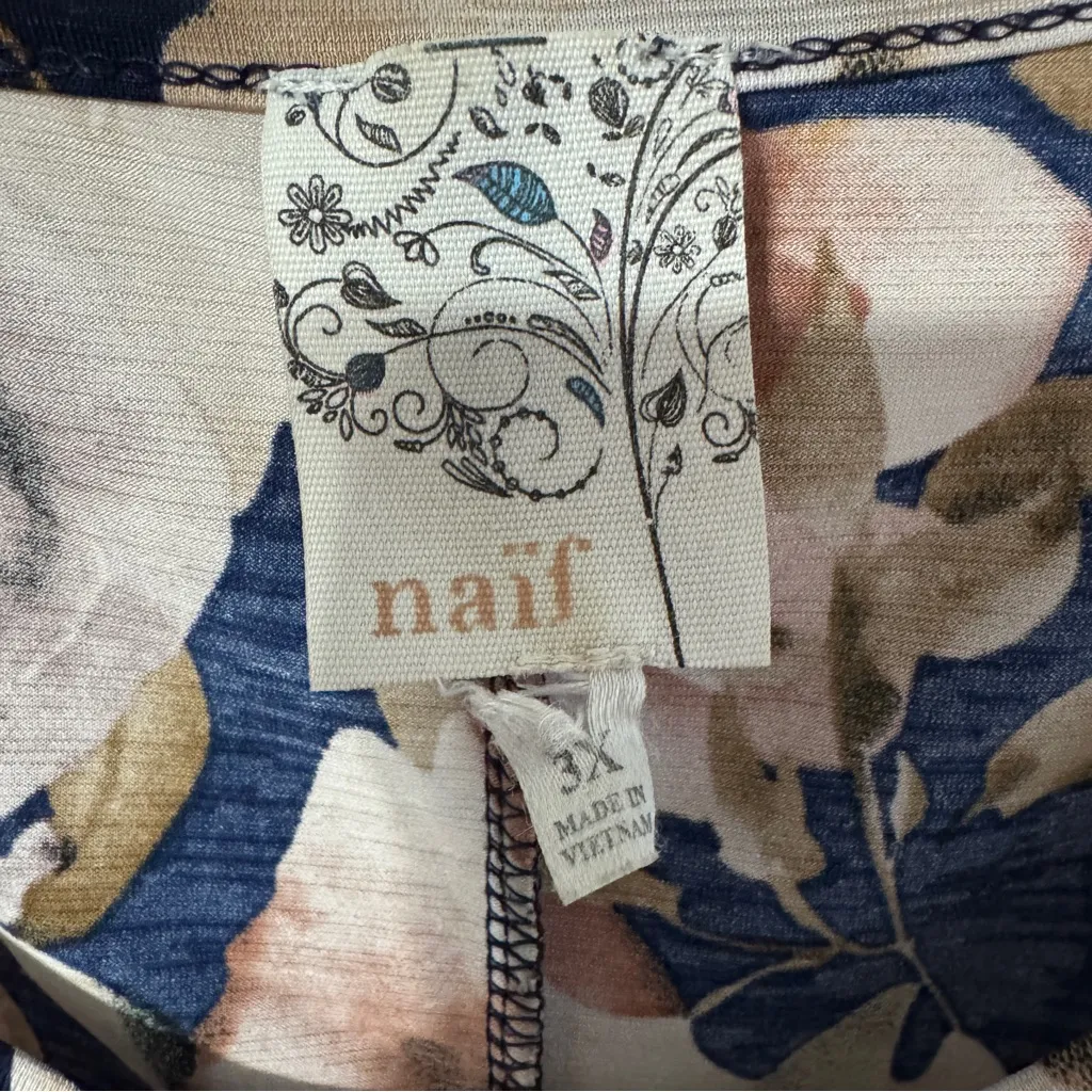 Naïf floral short sleeve cold shoulder blouse size 3XL Pink - Image 3