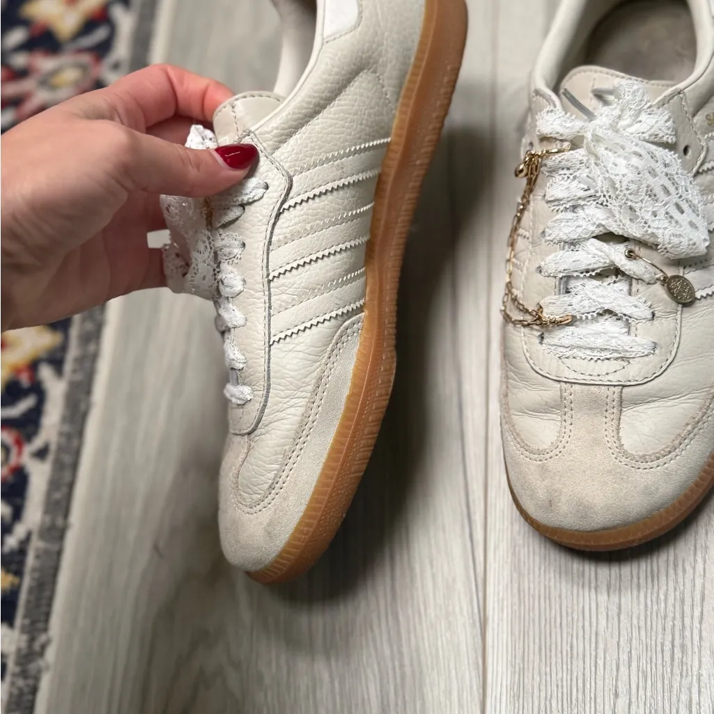 Adidas Samba OG in Aluminum/Chalk White/Wonder Beige - Image 8