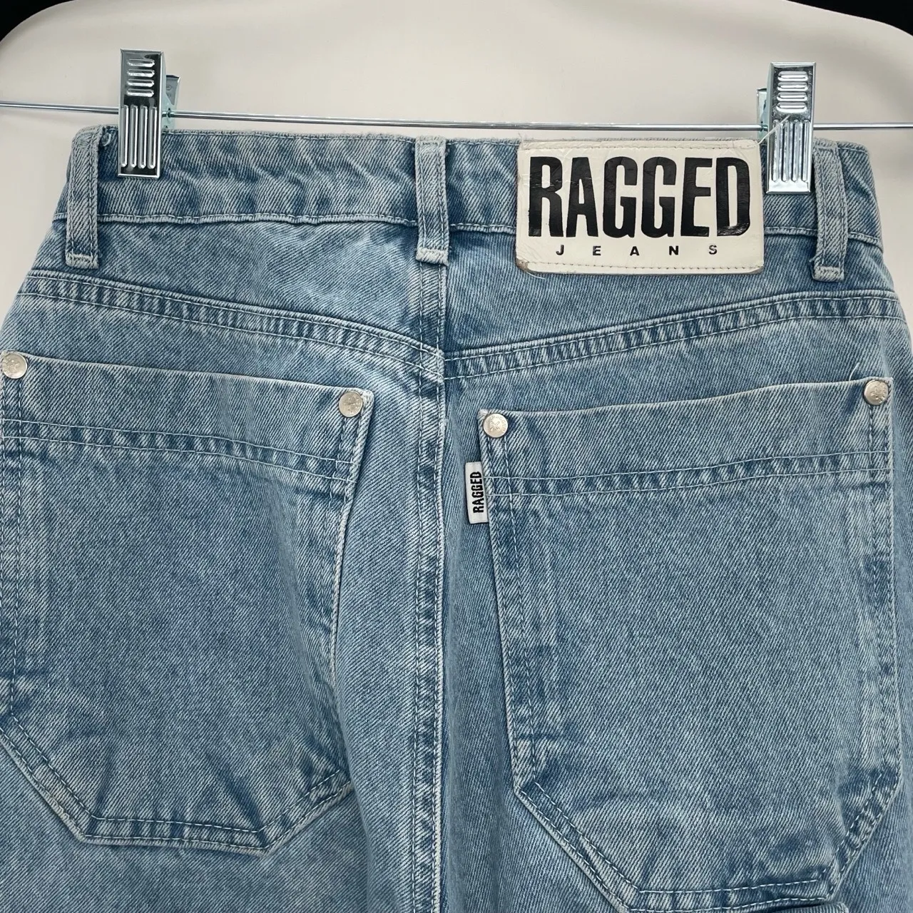 Ragged Priest Carpenter UtiliyuJeans Light Blue Wash High‎ Waisted Paneled 26 - Image 7