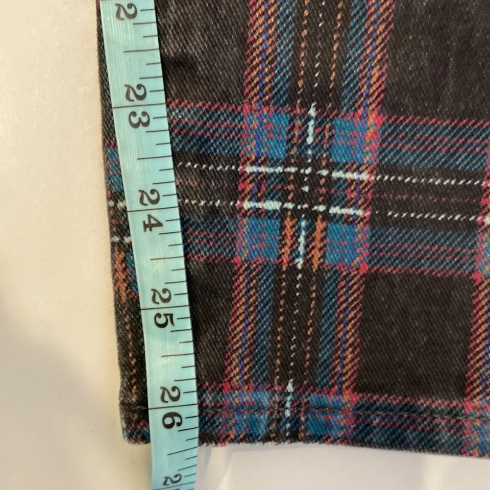 Paige Hoxton Ankle Black Atlantic Tartan Plaid Slim Leg Jeans EUC Sz 29 Cotton - Image 12