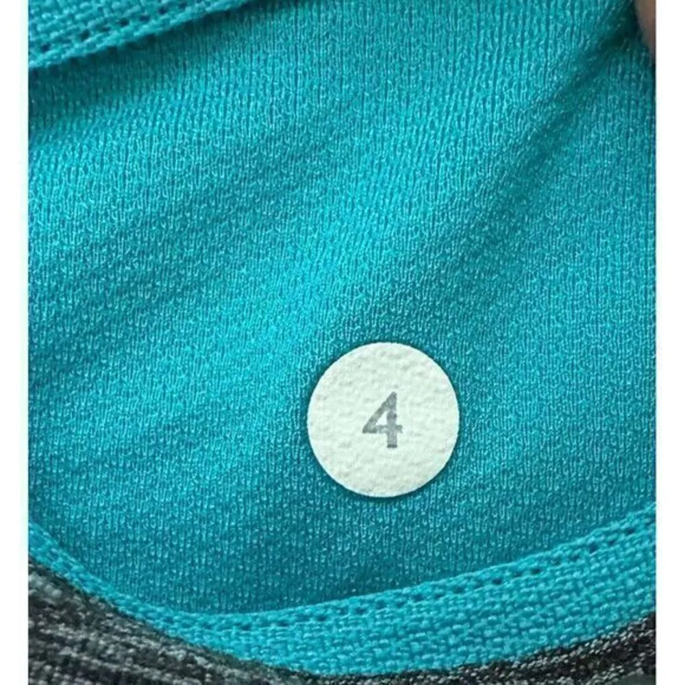 Lululemon Crop Leggings 4 Black Gray Teal Run Inspire Crop Women's Zipper Pocket - Image 6
