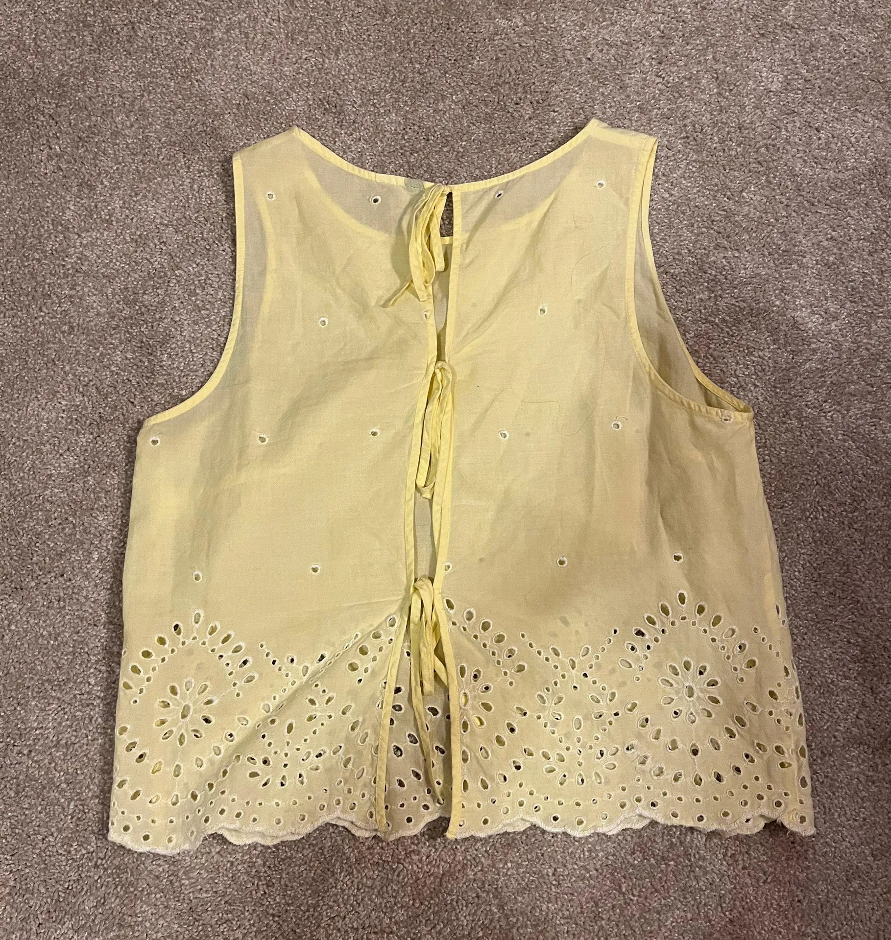 Yellow Summer Top With Cute Details Size M - Image 2