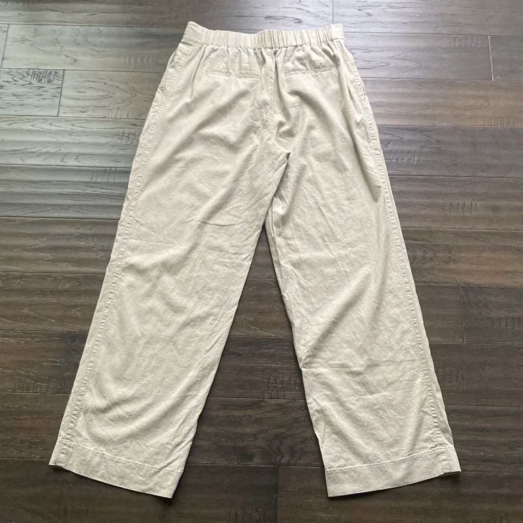 VINCE Linen Trouser Womens Sz Medium Tan Pull On Pant Classic Essential - Image 5