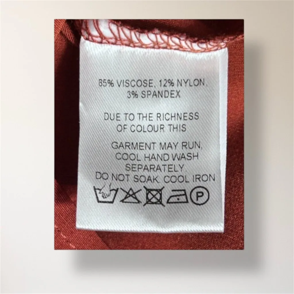 New Vesper247 Rust Off Shoulder Belted Midi Dress Fall Wedding Party Cocktail XS Orange - Image 8