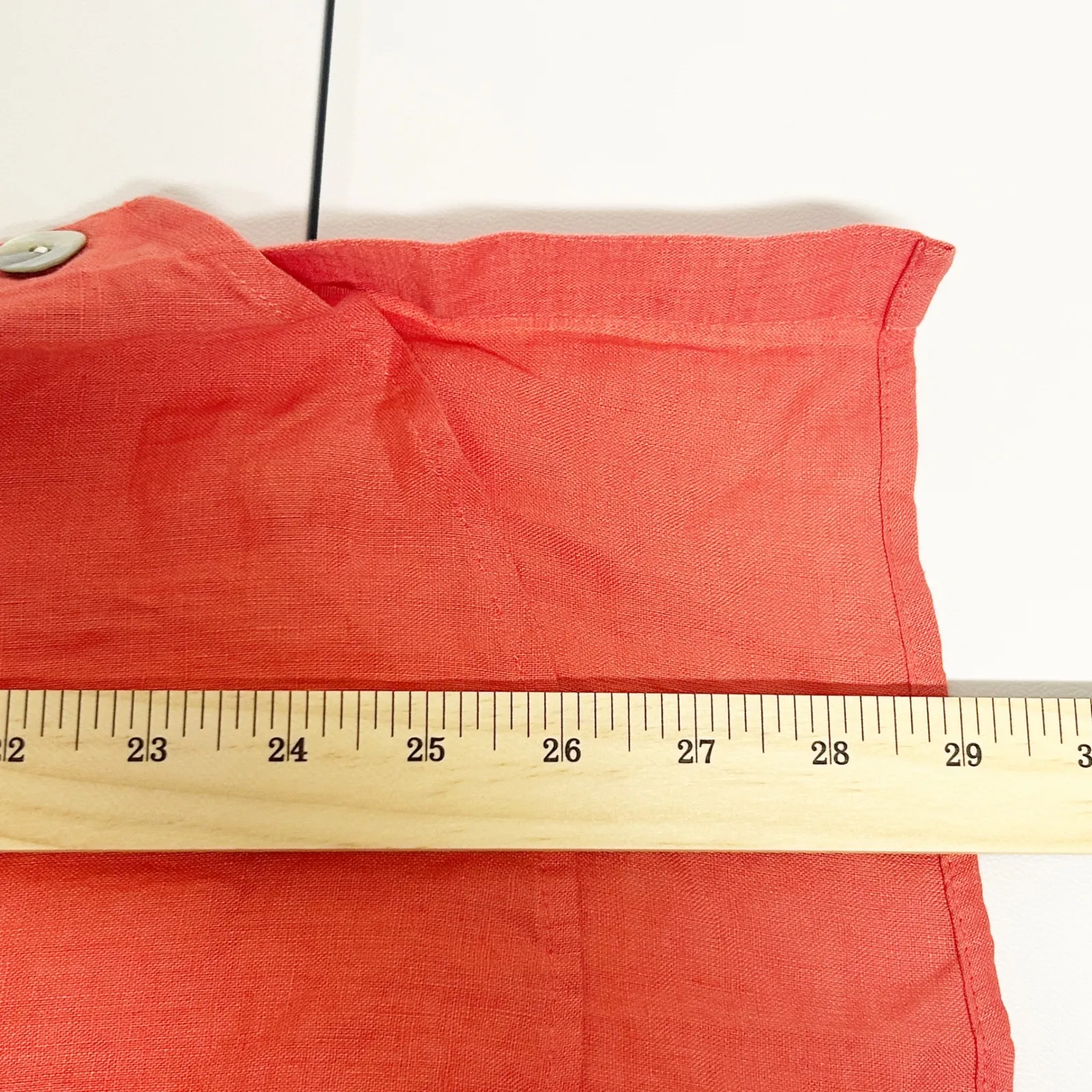 J. Jill Love Linen Womens Beachy Lagenlook Button Down Tank Top Size S Coral Orange - Image 8