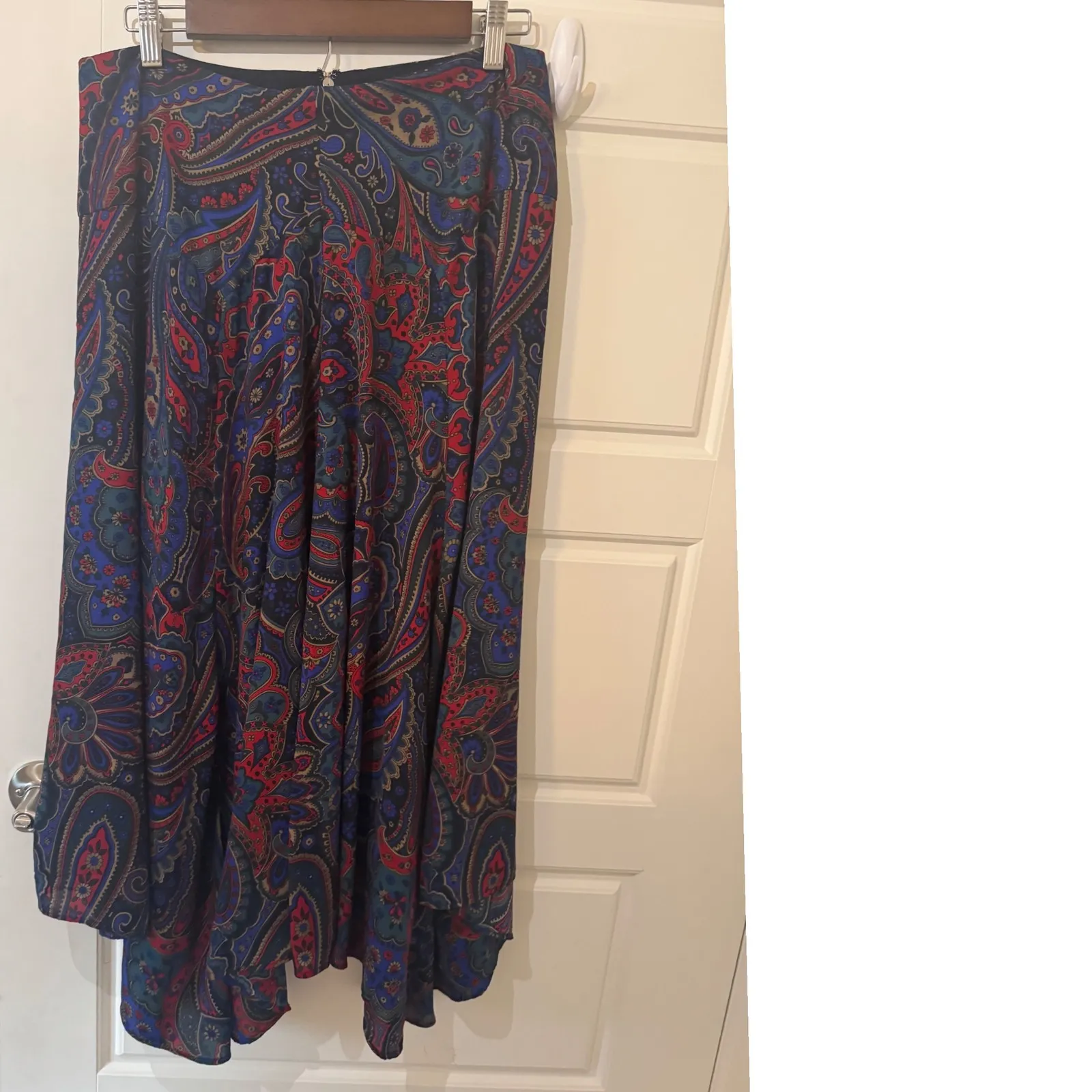 Ralph Lauren sz 10 Womens Paisley Georgette Tiered Peasant Skirt Boho Whimsical - Image 8