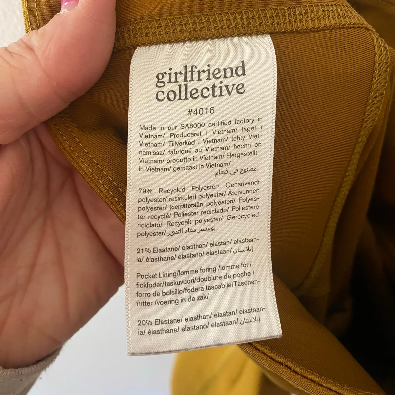 Girlfriend Collective Caramel Brown Compressive Pocket Leggings Women's size XS - Image 10