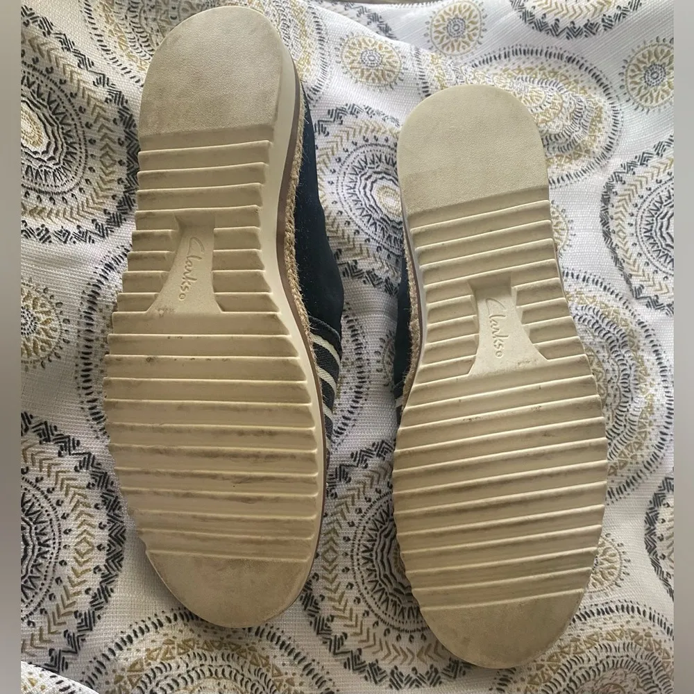 Clarks Collection Serena Paige Slip On Espadrille Suede Nautical Shoes Sz 9 - Image 15