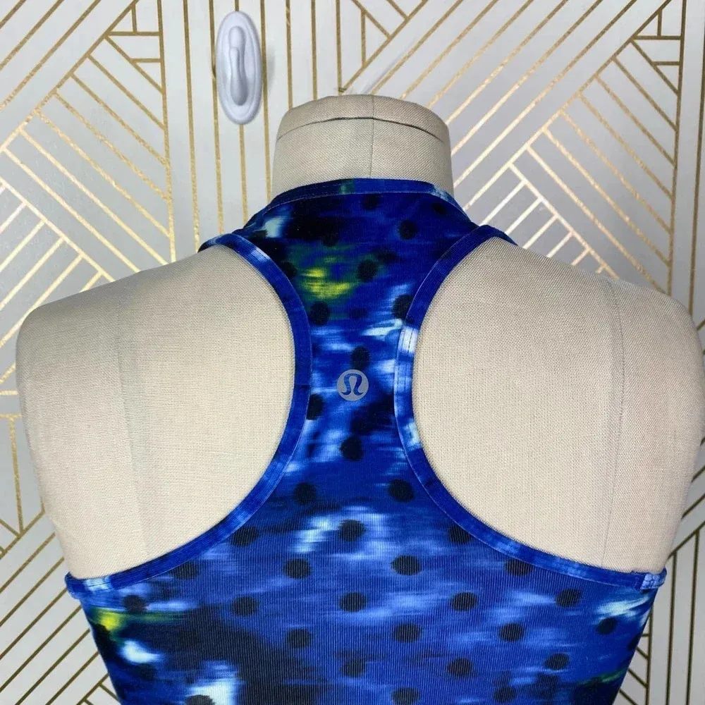Lululemon Cool Racerback Windy Blooms Print‎ Blue Size 4 - Image 10