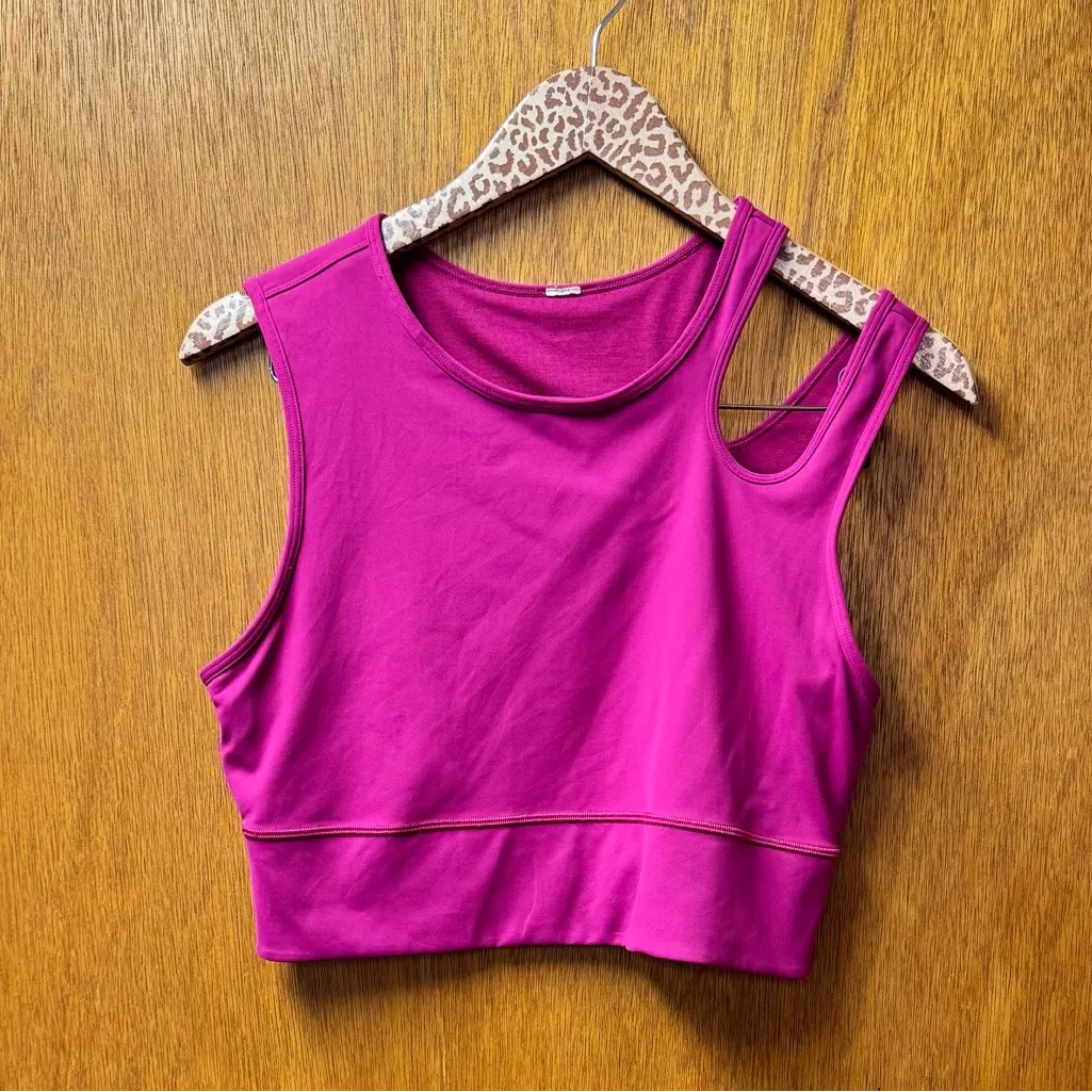 Lululemon Mastered Motion Cropped Cutout Tank Top Magenta Purple MGPR 12 - Image 11