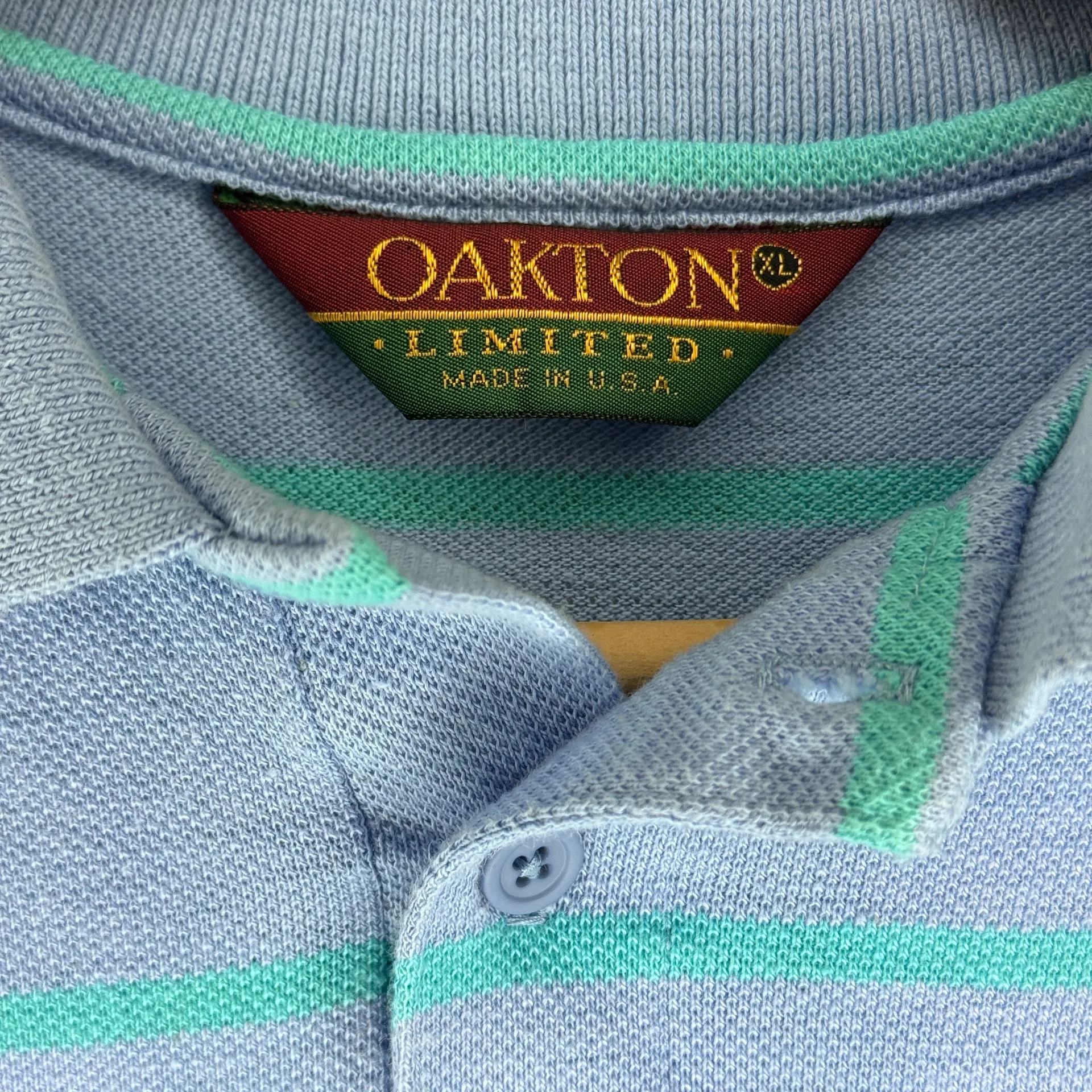 Vintage Striped Oakton Limited Cropped Style  Shirt Oversized Fit Size XL - Image 5