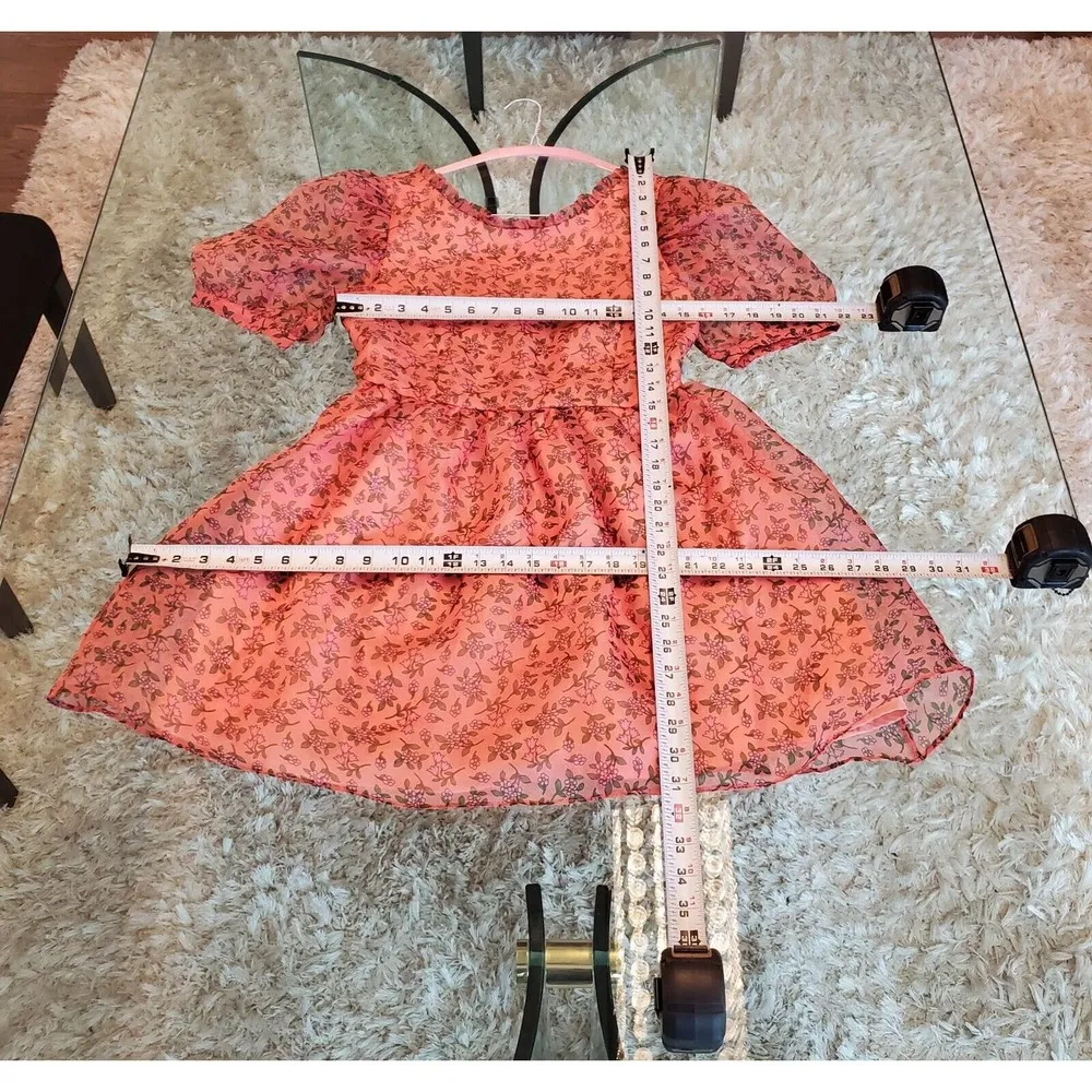 Lost + Wander Venice Rising Floral Round Neck Back Zip Knee Length Dress S - Image 8