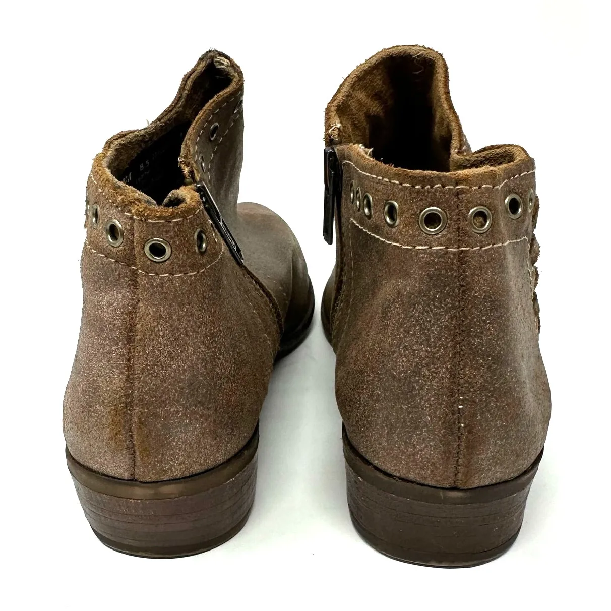 Minnetonka Size 8.5 Boot Brown Leather Bootie Side Zip Lace Accent Autumn Fall‎ - Image 4