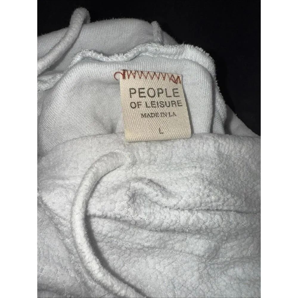 PEOPLE OF LEISURE Minimalist Quiet Organic Hippie Athleisure Gym Basic Hoodie Lg - Image 5