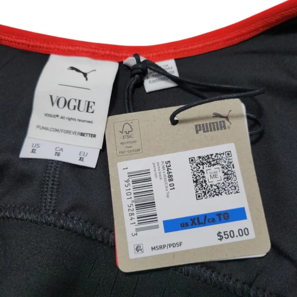 NWT - New Puma Sports Bra Size XL Women's Puma X Vogue Collaboration Sports Bra Activewear - Image 5