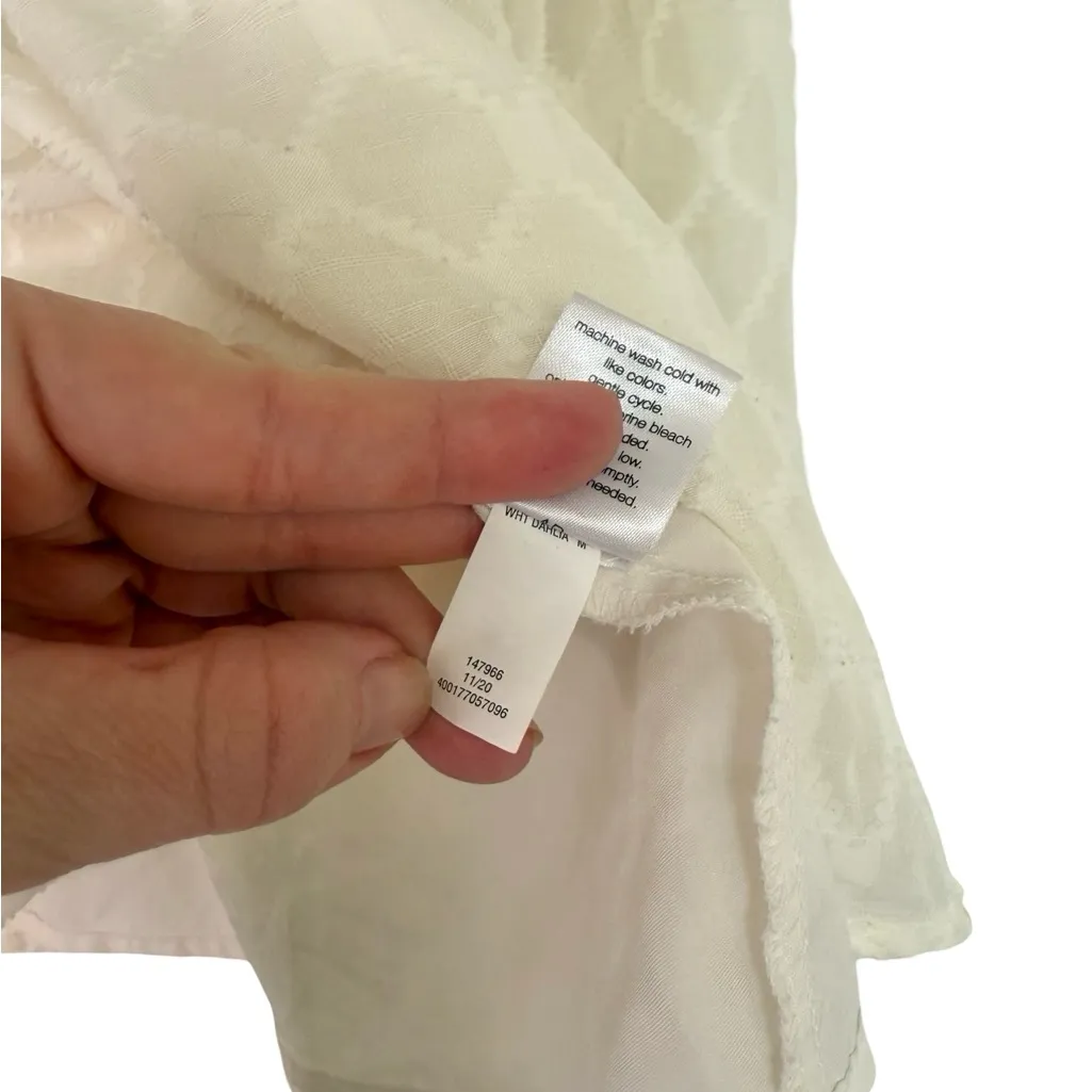 Elizabeth and James Ivory Elegant Off White Long Sleeve Peasant Top Blouse M - Image 5